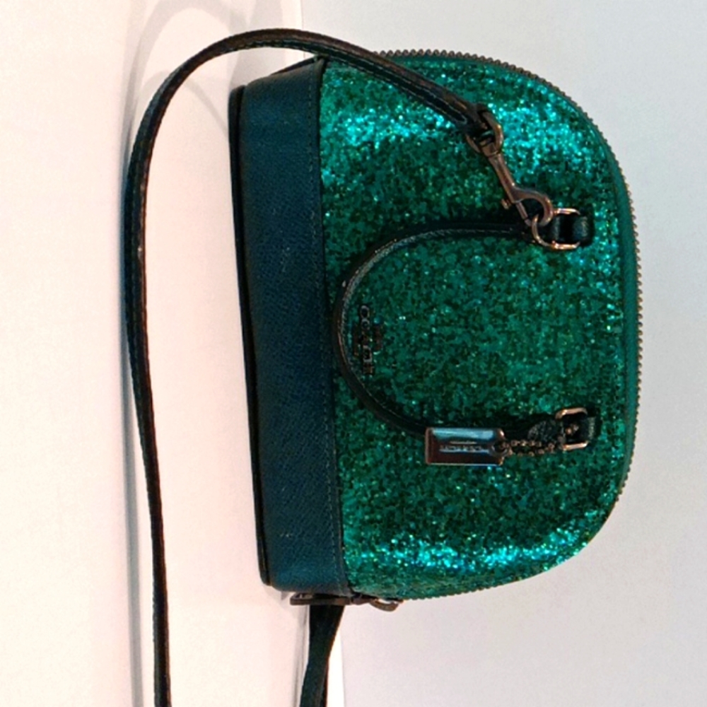 Coach Wizard of Oz Emerald Green Glitter Mini Satchel Bag Crossbody